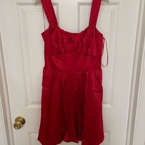 Francesca's Collections Carlee Vibrant Red Bow Dress